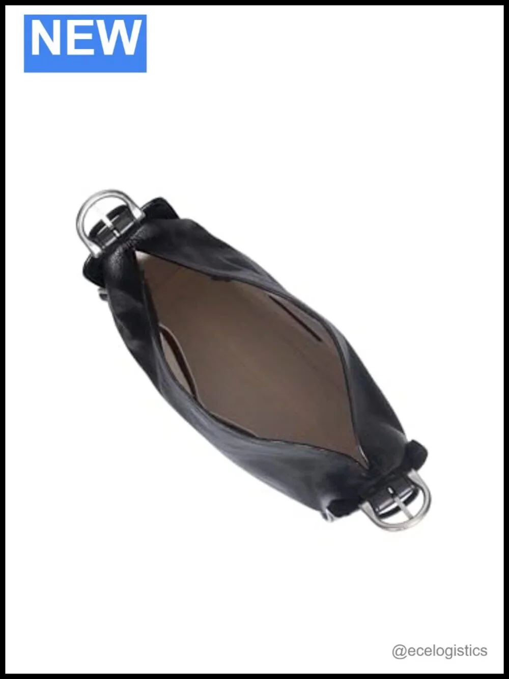 Genuine Leather Studded Hobo Handbag with Adjustable Crossbody Strap